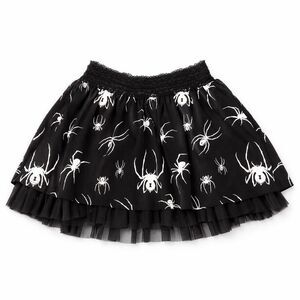WIDOW Black Widow Spider Print Skater Skirt Goth Tulle Women’s M